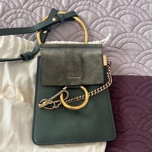 Chloe Dark Green Mini Bag with Gold Hardware